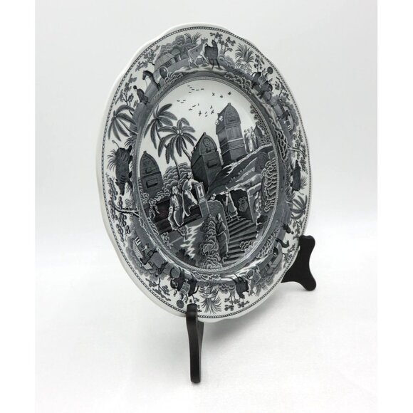 SPODE Archive Collection Traditions Series CARAMANIAN Plate Black and White - Picture 4 of 10